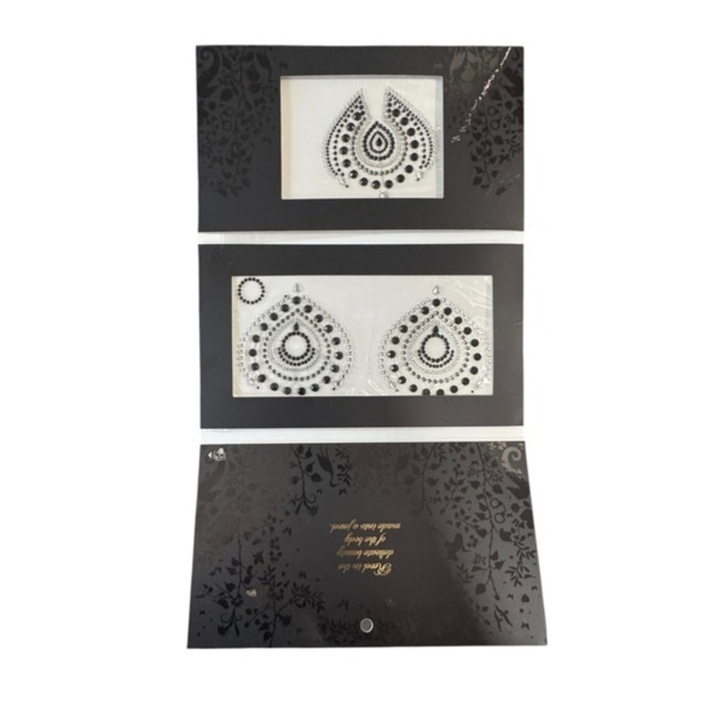 Bijoux Indiscrets Flamboyant Rhinestone Pasties Body Decorations Black Grey NEW